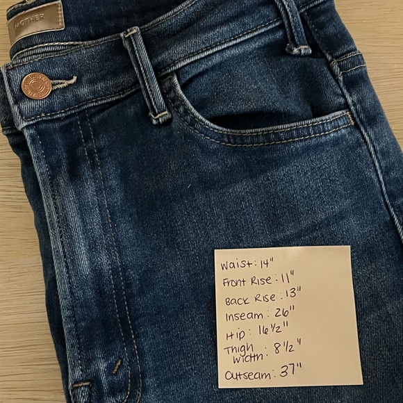 MOTHER The Hustler Ankle Fray Jeans Women’s Size 29 Blue Wash Raw Hem - Picture 8 of 9